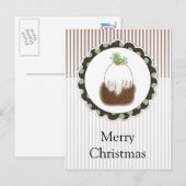 Weihnachtspudding Feiertagspostkarte (Vorne/Hinten)