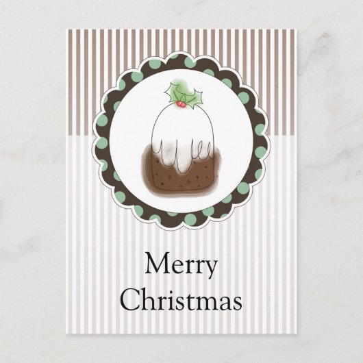 Weihnachtspudding Feiertagspostkarte (Vorderseite)