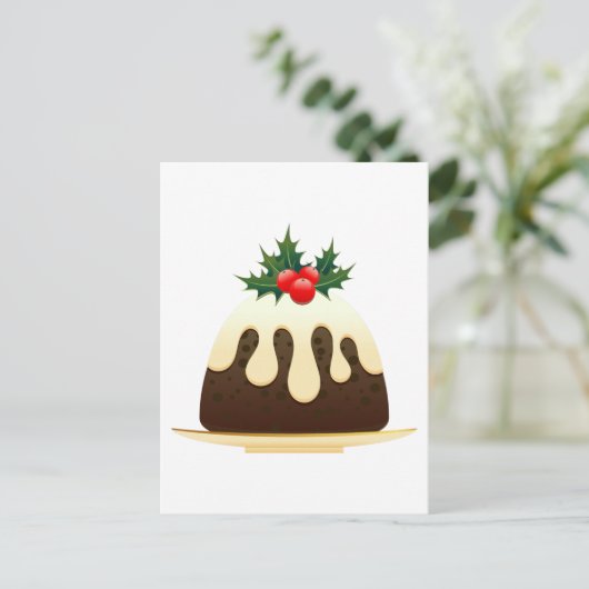 Weihnachtspudding Feiertagspostkarte (Stehend Vorderseite)