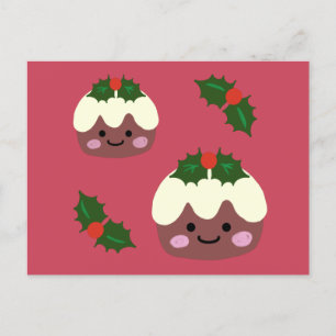 Weihnachtspudding Feiertagspostkarte