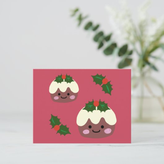 Weihnachtspudding Feiertagspostkarte (Stehend Vorderseite)