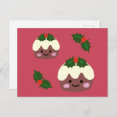 Weihnachtspudding Feiertagspostkarte (Vorne/Hinten)