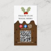 Weihnachtspudding festlich bunter Bäcker heilig Visitenkarte (Rückseite)