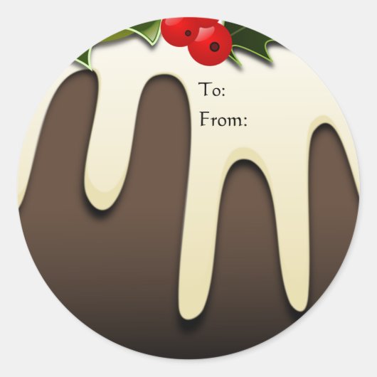 Weihnachtspudding-Geschenkanhänger Runder Aufkleber (Vorderseite)