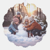 Weihnachtspudding Heilige Beeren Aquarell Foto Ornament Karte (Rückseite)