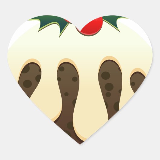 Weihnachtspudding Herz-Aufkleber (Vorderseite)