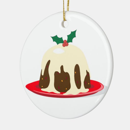 Weihnachtspudding Keramikornament (Links)
