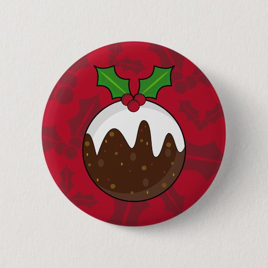 Weihnachtspudding-Knopf-Abzeichen Button (Vorderseite)
