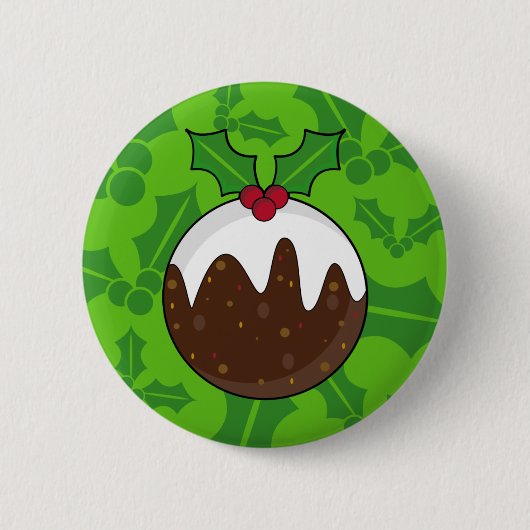Weihnachtspudding-Knopf-Abzeichen Button (Vorderseite)