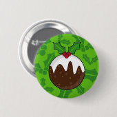 Weihnachtspudding-Knopf-Abzeichen Button (Vorne & Hinten)