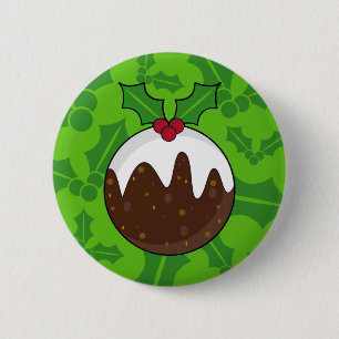 Weihnachtspudding-Knopf-Abzeichen Button