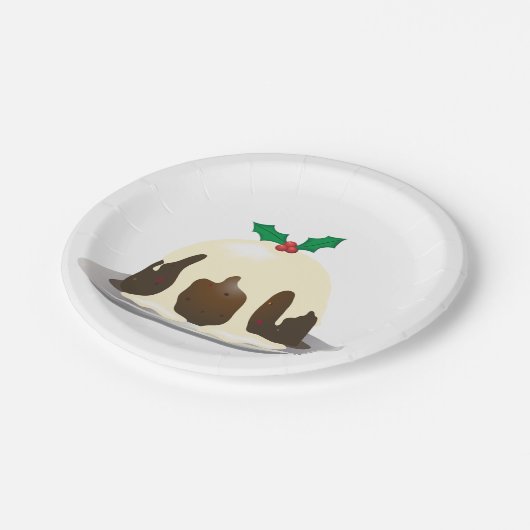 Weihnachtspudding-Papier-Teller Pappteller (Schrägansicht)