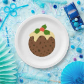 Weihnachtspudding Pappteller (Party)