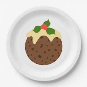 Weihnachtspudding Pappteller