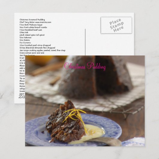 Weihnachtspudding Postkarte (Vorne/Hinten)