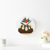 Weihnachtspudding Runde Wanduhr (Zuhause)