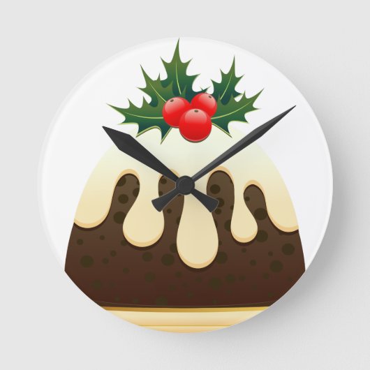 Weihnachtspudding Runde Wanduhr (Vorderseite)