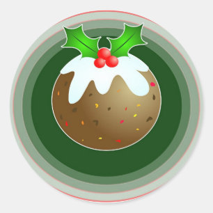 Weihnachtspudding Runder Aufkleber