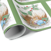 Weihnachtspudding Snoozing Maus Geschenkpapier (Rolleneckpunkt)