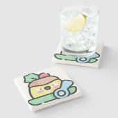 Weihnachtspudding Steinuntersetzer (Seitenansicht)