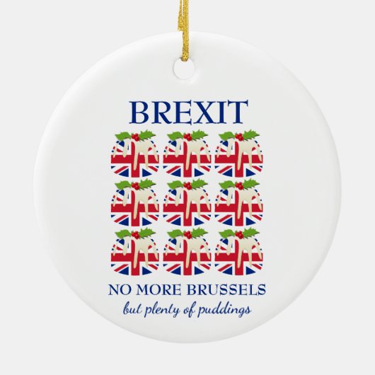 Weihnachtspudding | Union Jack | BREXIT Keramik Ornament (Hinten)