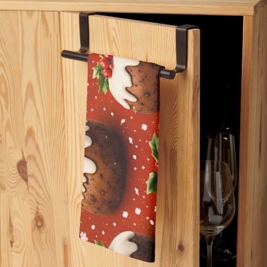Weihnachtspudding-Urlaub Geschirrtuch (Drittel gefaltet)