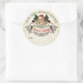 Weihnachtspudding wird von personalisierten überno runder aufkleber (Tasche)