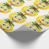 WeihnachtspuddingEmoticon Emoji Geschenkpapier (Ecke)
