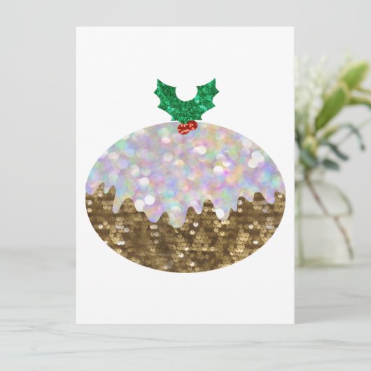 Weihnachtspuddings Feiertagskarte (Stehend Vorderseite)