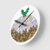 Weihnachtspuddings Runde Wanduhr (Winkel)