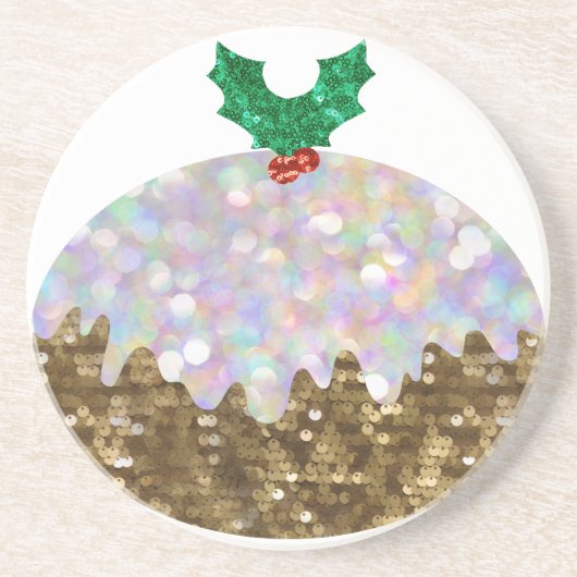 Weihnachtspuddings Sandstein Untersetzer (Vorne)