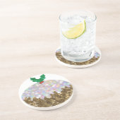 Weihnachtspuddings Sandstein Untersetzer (Seite)