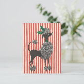 Weihnachtspudel Feiertagspostkarte (Stehend Vorderseite)