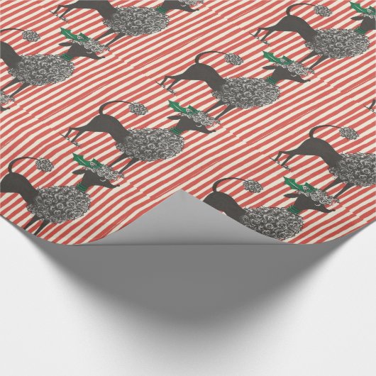 Weihnachtspudel Geschenkpapier (Ecke)
