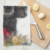 Weihnachtspudel-Geschirrtuch Geschirrtuch (Viertel Falte)