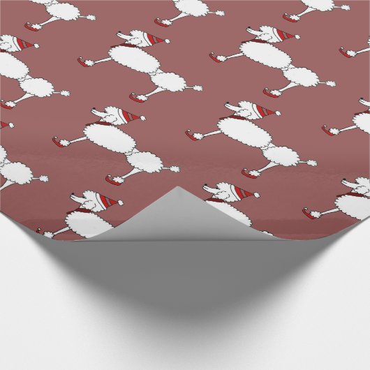 Weihnachtspudelkunst-Rot-Packpapier Geschenkpapier (Ecke)