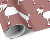 Weihnachtspudelkunst-Rot-Packpapier Geschenkpapier (Rolleneckpunkt)