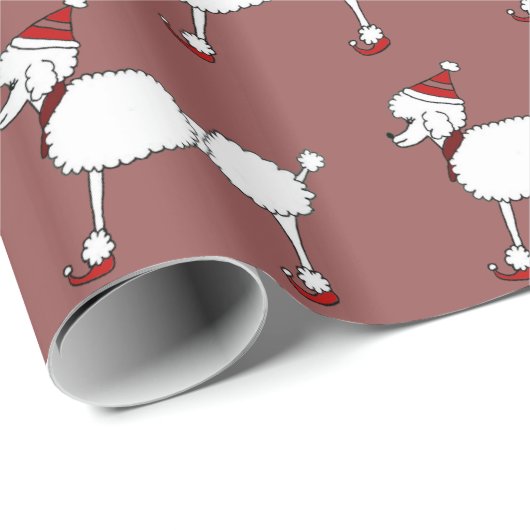 Weihnachtspudelkunst-Rot-Packpapier Geschenkpapier (Rolleneckpunkt)