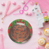 Weihnachtspuffer-Teller Pappteller (Party)