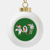 Weihnachtspufftücher dekorieren Nest Keramik Kugel-Ornament (Vorderseite)