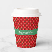 Weihnachtspuffy Rot und Grün gequiltet Pappbecher (Rückseite)