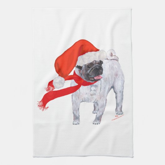 Weihnachtspug Handtuch (Vertikal)