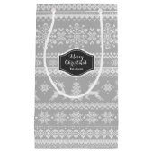 Weihnachtspulli, graue, schimmernde isle-Muster, M Kleine Geschenktüte (Vorderseite)