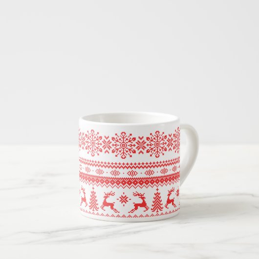 Weihnachtspulli, Rotlichtisenmuster Espressotasse (Vorderseite Rechts)