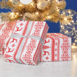 Weihnachtspulli, Rotlichtisenmuster Geschenkpapier