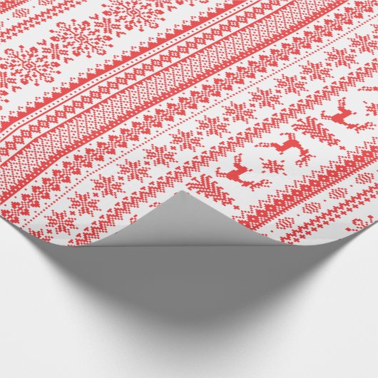 Weihnachtspulli, Rotlichtisenmuster Geschenkpapier (Ecke)