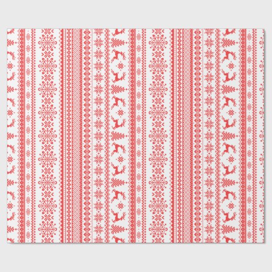 Weihnachtspulli, Rotlichtisenmuster Geschenkpapier (Flach)