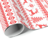 Weihnachtspulli, Rotlichtisenmuster Geschenkpapier (Rolleneckpunkt)