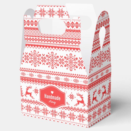 Weihnachtspulli, Rotlichtisenmuster Geschenkschachtel (Geöffnet)