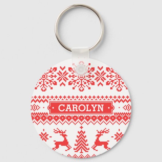 Weihnachtspulli, Rotlichtisenmuster Schlüsselanhänger (Vorderseite)